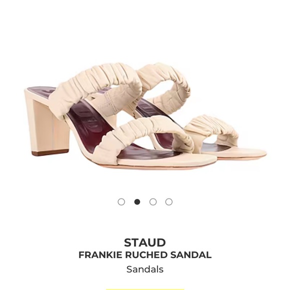 Staud Frankie ruched sandal -ivory - Picture 1 of 7
